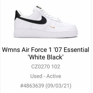 Womens Nike Air Force 1 ‘07 essential white black